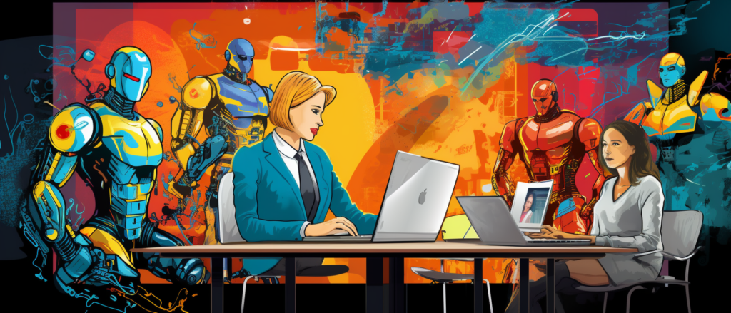 Colaboración entre humanos e inteligencia artificial que mejora la productividad y la creatividad en el lugar de trabajo