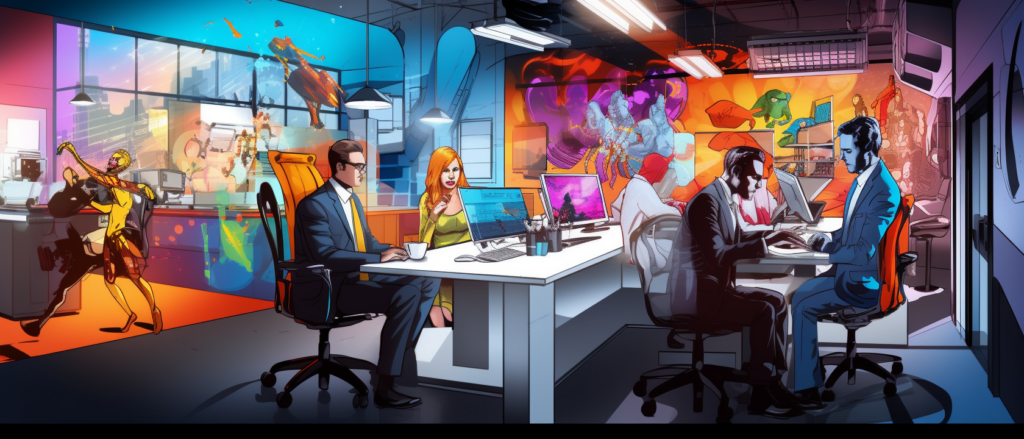 Colaboración entre humanos e inteligencia artificial que mejora la productividad y la creatividad en el lugar de trabajo