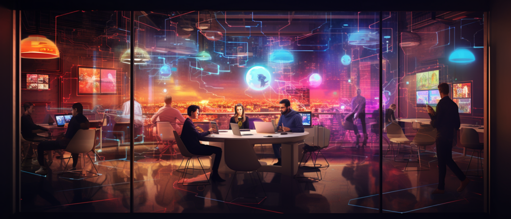 Colaboración entre humanos e inteligencia artificial que mejora la productividad y la creatividad en el lugar de trabajo