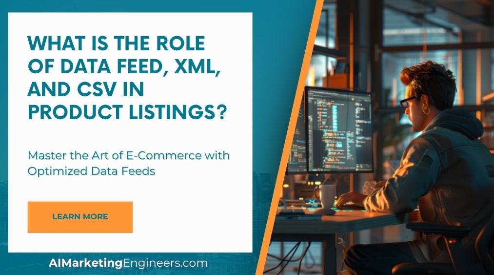 ¿Cuál es la función del feed de datos, XML y CSV en los listados de productos?
